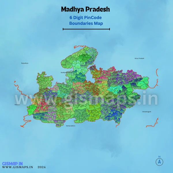 Madhya Pradesh 6 Digit Pincode Boundaries Map